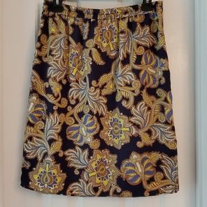 LOFT Blue/yellow print skirt
